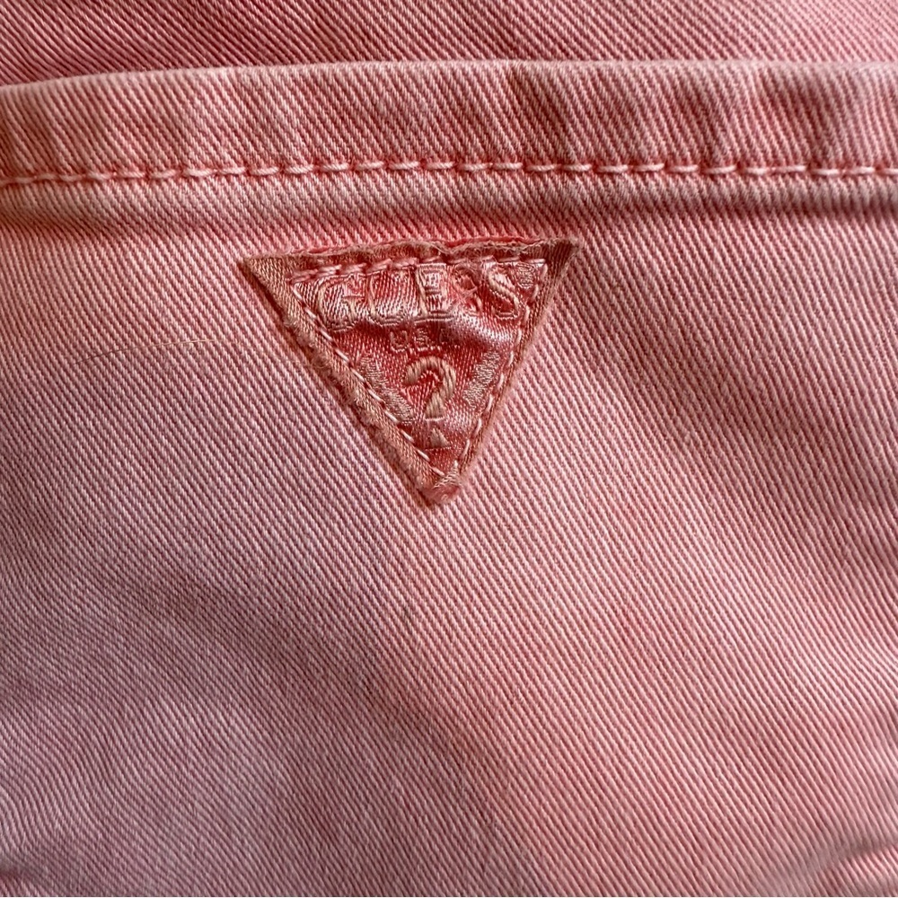 Guess Vintage Pink Wash Ankle Cropped Brittney Jeans with Stretch Y2K 90s - Picture 5 of 10